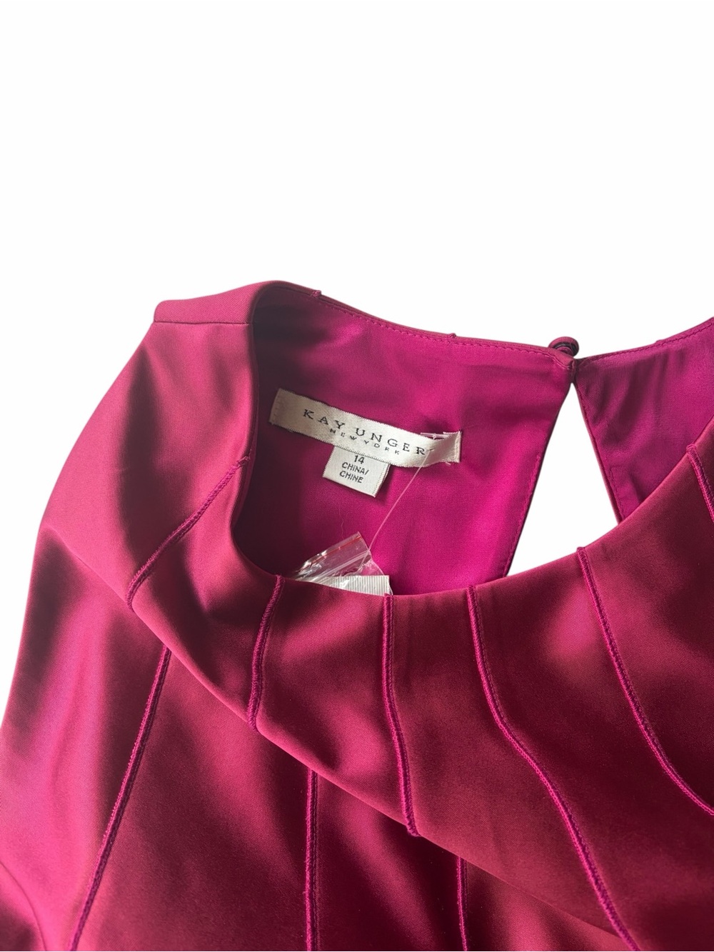 NWT- Kay Unger Magenta Mermaid Formal Gown Size-14 - Picture 4 of 10